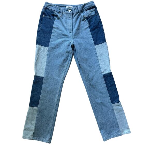 Good American Good Icon Patchwork Ankle Jeans Style G1062T Women's Size 10/30 - Picture 2 of 7